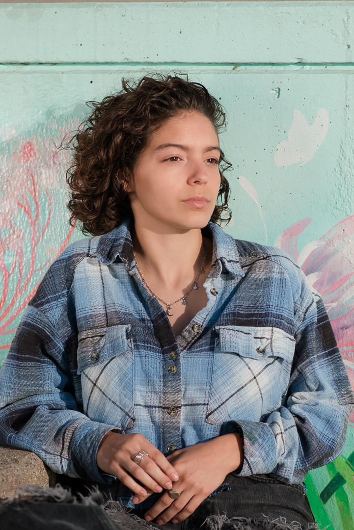 Senior picture of pensive girl at Boom Island Park
